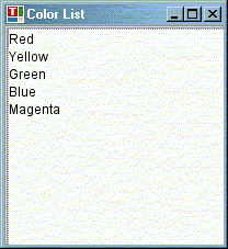 Color List Window
