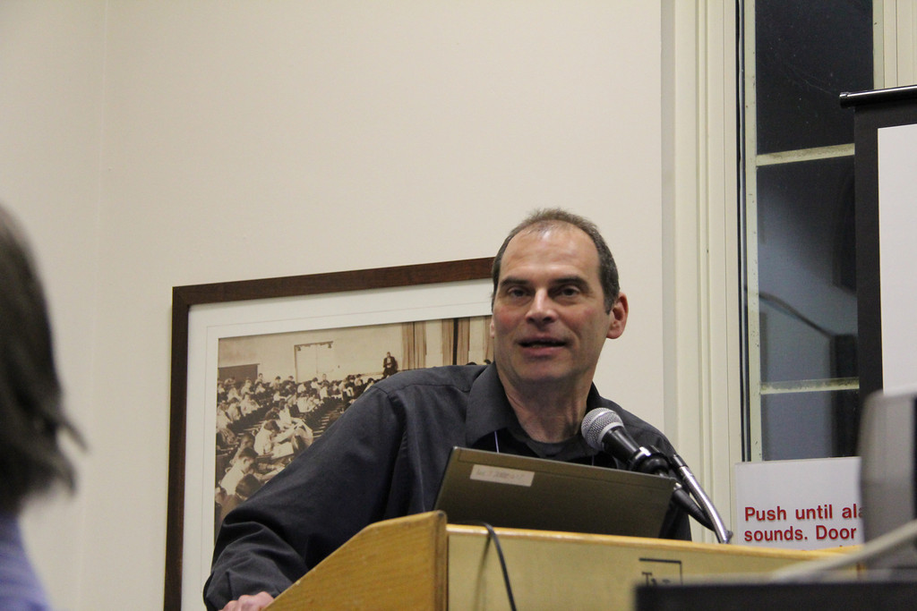 Mike speaking at the TCF Banquet, March 15, 2014.